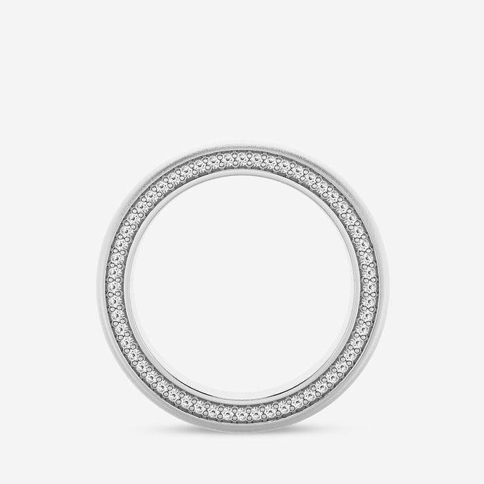 7mm Domed Sandblast Finish Round Eternity Band